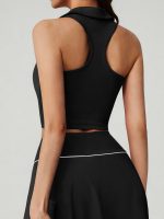 Black Collar I-back Tank Top - Light Support - Image 2