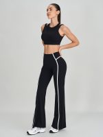 Black Mesh Panel Crisscross Back Tank Top - Image 8