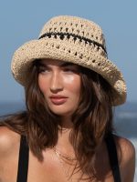 Beige Crochet Bucket Hat