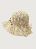 Off White Boho Shell Decor Sun Hat - Image 5