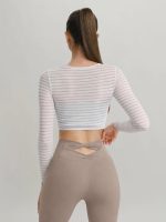 Apricot Stripe Long Sleeved Top - Light Support - Image 2