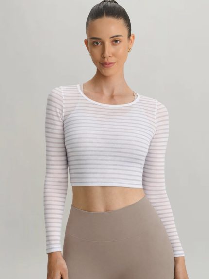 Apricot Stripe Long Sleeved Top - Light Support
