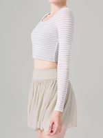 Apricot Stripe Long Sleeved Top - Light Support - Image 7