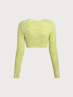 Long Sleeves Textured Crop Surf Top - Image 7