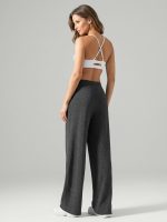 Black Drawstring Wide Leg Lounge Pants - Image 4