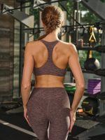 Coffee V Neck I-back Sports Bra - Image 2