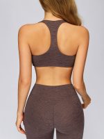 Coffee V Neck I-back Sports Bra - Image 8