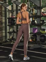 Coffee V Neck I-back Sports Bra - Image 4