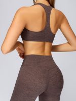 Coffee V Neck I-back Sports Bra - Image 7