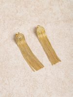 Elegant Golden Tassel Earrings - Image 2