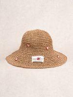 Brown Vintage Apple Woven Straw Hat - Image 3
