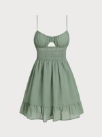 Green Cotton Strap Beach Dress - Image 5