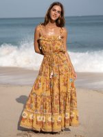 Yellow Print Beach Dresse - Image 3