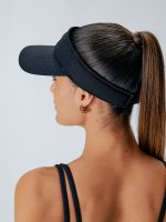 Black Sunblock Cotton Sports Hat - Image 4