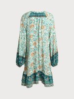 Floral Print Raglan Sleeve Beach Dress - Image 9