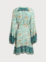 Floral Print Raglan Sleeve Beach Dress - Image 7