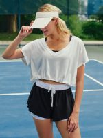 Contrast Trim Lined Workout Shorts - Image 2
