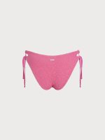 Pink Floral Jacquard Tie Cutout Bikini Bottom - Image 5