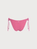 Pink Floral Jacquard Tie Bikini Bottom - Image 4