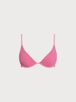 Pink Jacquard Underwire Triangle Bikini Top - Image 5