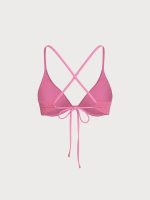 Pink Jacquard Underwire Triangle Bikini Top - Image 6