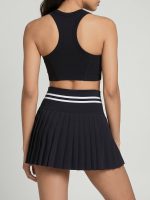 Black Pleated High-Waist Sports Skirt - Image 2