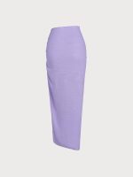 Purple Wrap Cover-Up Midi Skirt - Image 5